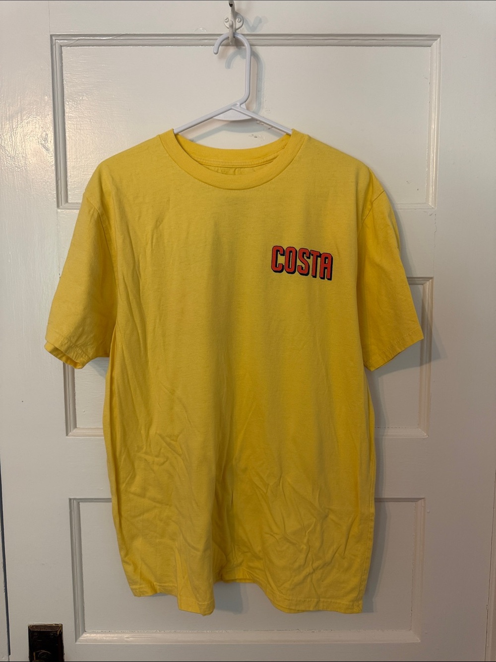 Costa Yellow Short Sleeve Tee with Red Logo